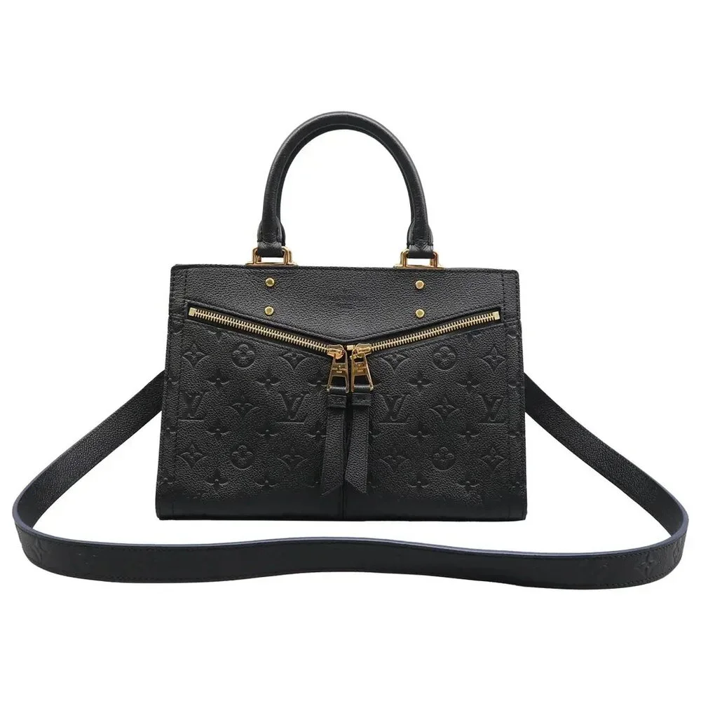 100% Authentic Louis Vuitton Sully Black Monogram Leather Satchel - Picture 1 of 12